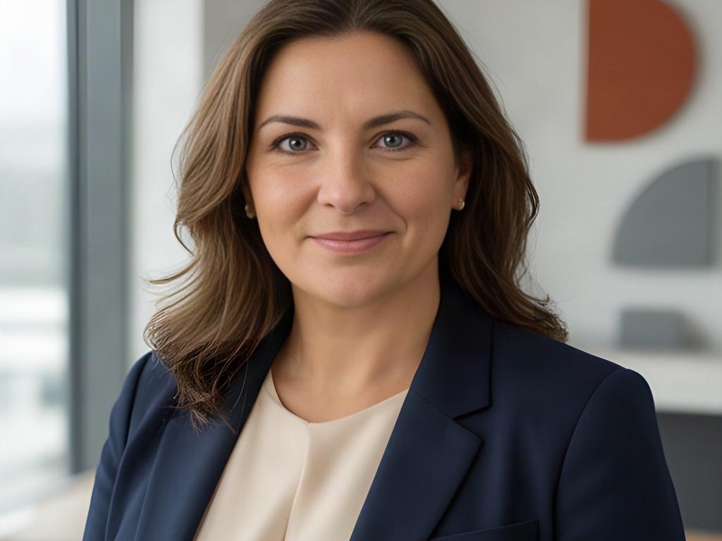 Eva de Vries van LogiFlow in haar kantoor